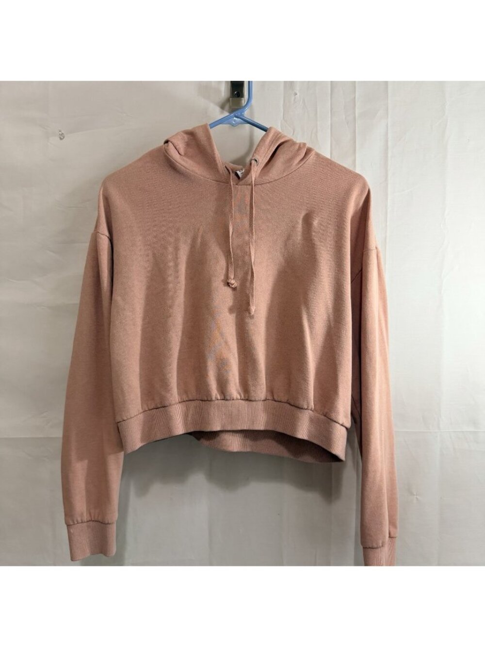 Divided Womens Drop Shoulder Cropped Pink Hoodie Sweatshirt Medium